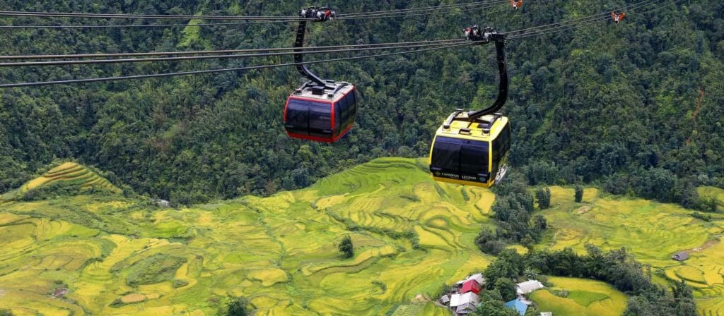 LOOP OF NORTHERN VIETNAM MOTORBIKE TOUR TO SAPA, HA GIANG - 12 DAYS cable car trip in Sapa 1024x448 - LOOP OF NORTHERN VIETNAM MOTORBIKE TOUR TO SAPA, HA GIANG - 12 DAYS
